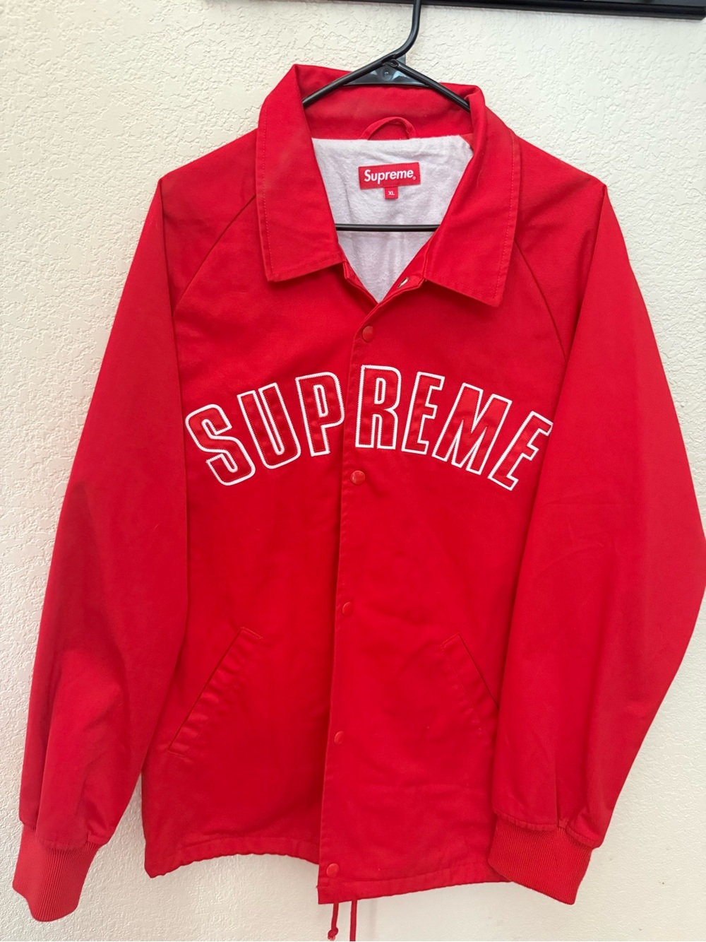 Supreme Red Jacket with White Outlined Logo